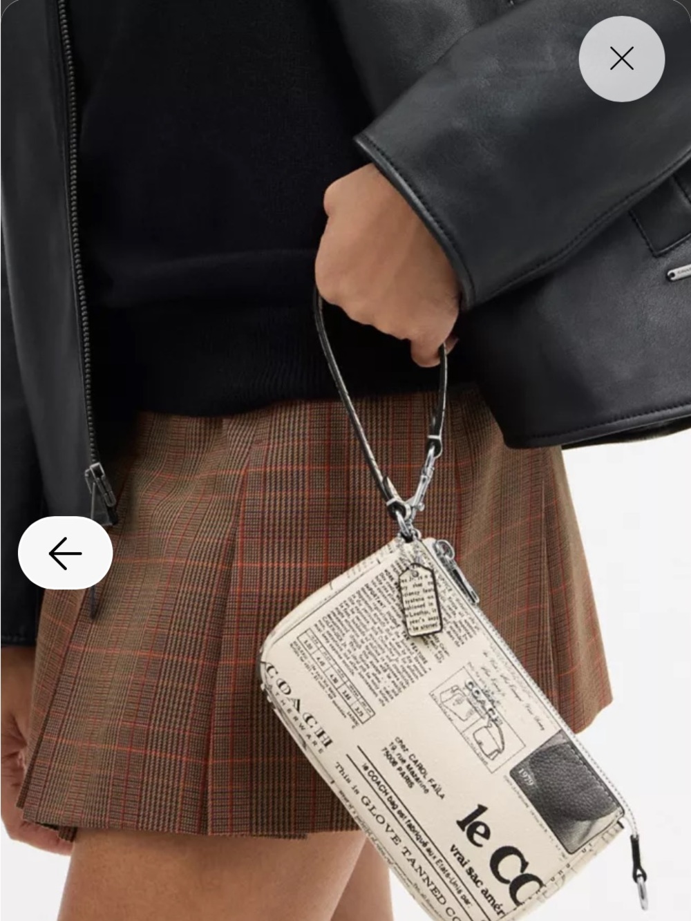 Coach NWT Mini Shoulder Bag in Cream and Black Newspaper Print - Picture 6 of 6